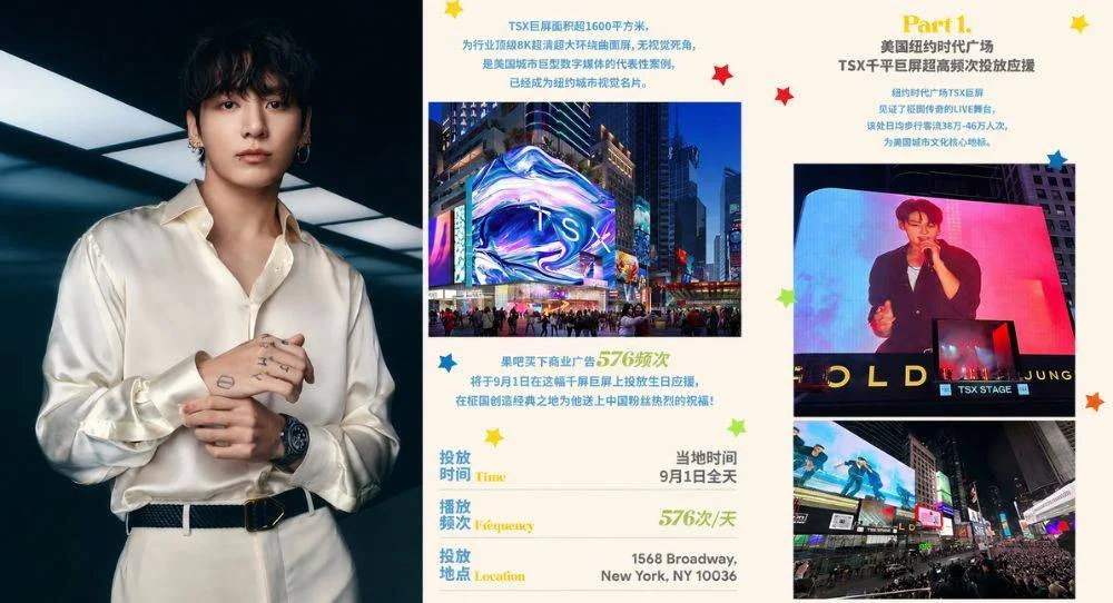 BTS’s Jungkook to light up New York Times Square 576 times in one day as Chinese fans prepare massive birthday project