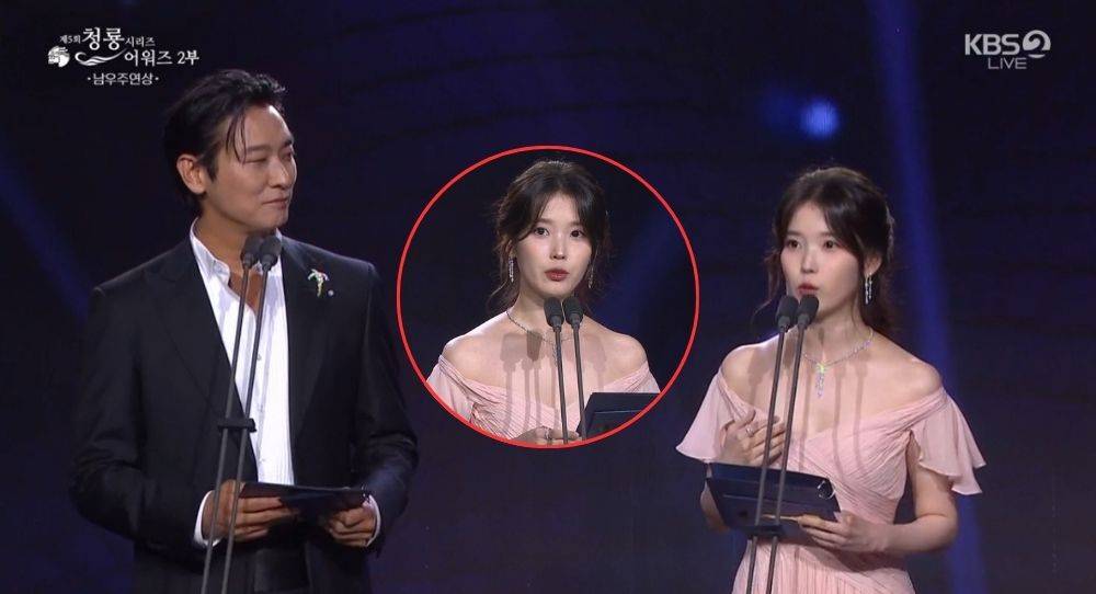 IU makes her first public appearance after Lee Jong Suk breakup news and admits her heart was pounding at the Blue Dragon Series Awards