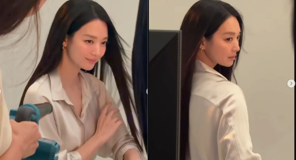 Shin Min Ah turns heads with her glowing natural beauty as she stays busy after marrying Kim Woo Bin