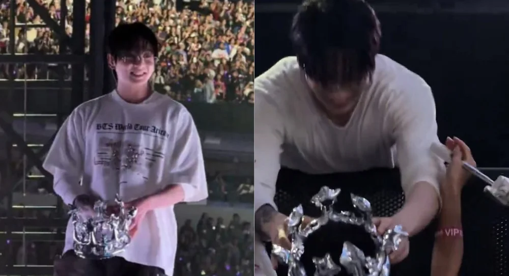 BTS’s Jungkook jumps down from stage on his birthday to personally give special gifts to a fan in a wheelchair