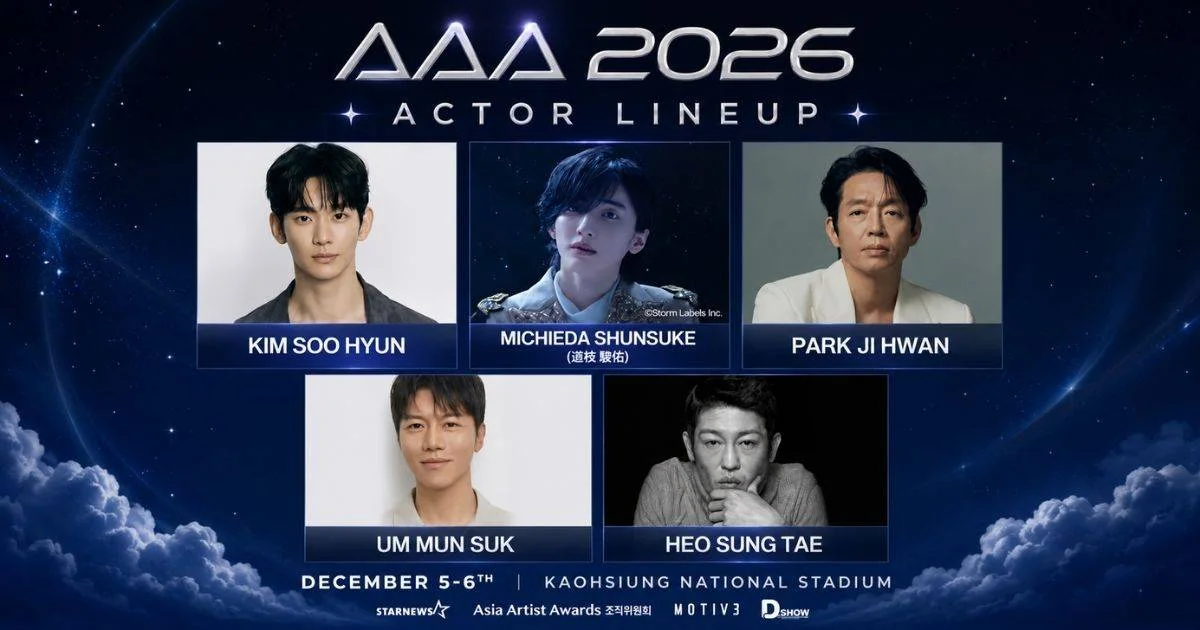 Kim Soo Hyun, Michieda Shunsuke, Heo Sung Tae and more confirmed for AAA 2026