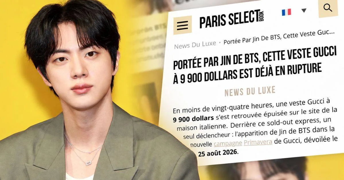 BTS Jin’s 9,900 USD Gucci jacket sells out online within a day of new campaign