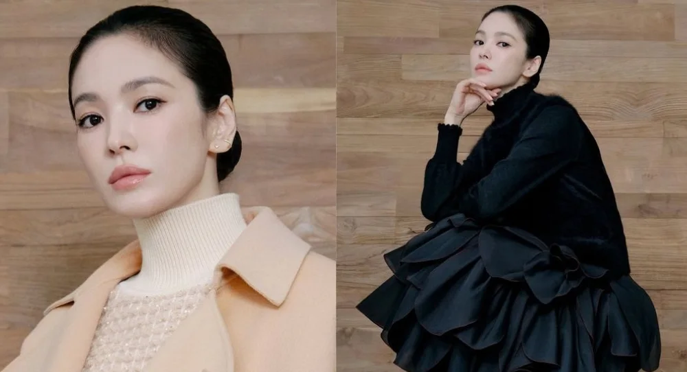 Song Hye Kyo turns heads with sleek slicked-back hair and elegant all-black look