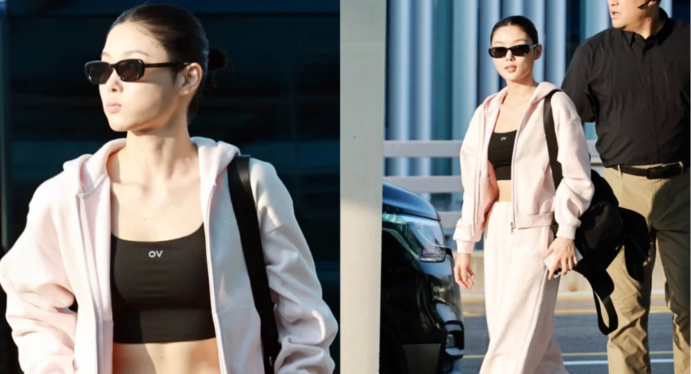 Kim Yoo Jung surprises fans with sporty airport look on her way to Singapore