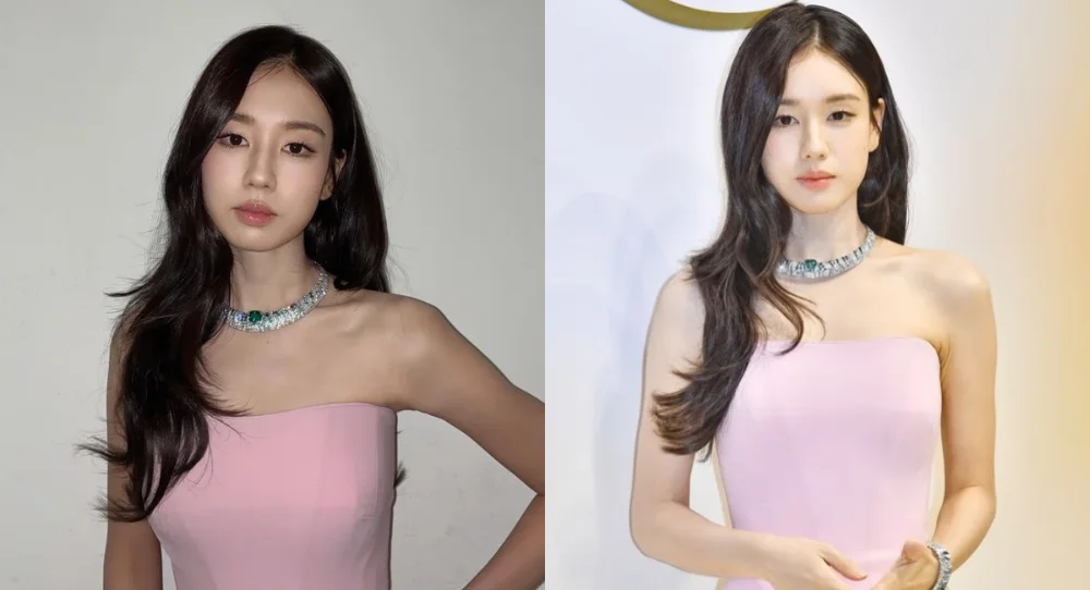 Ahn Eun Jin turns heads in elegant pink dress after reported 10 kg weight loss