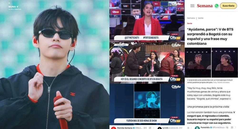 BTS’s V wins over Bogotá fans by speaking Spanish during 'ARIRANG' concert