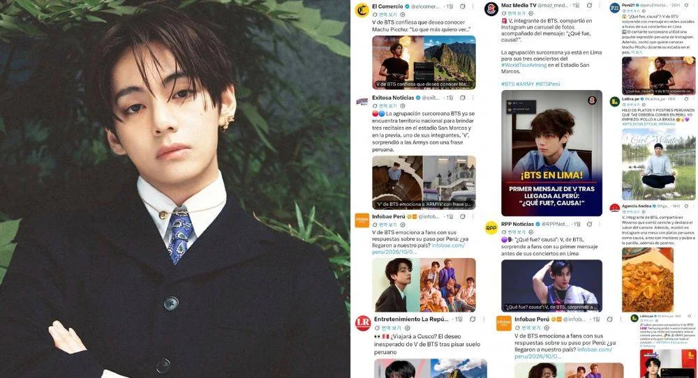 BTS’s V wins attention in Peru for embracing local food, slang and Machu Picchu